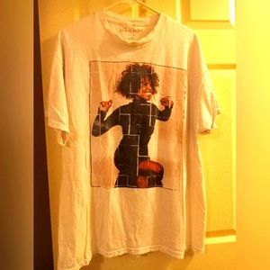 Whitney Houston T shirt white cotton size large